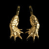 Set of two mirrored gold Alligator Claw Hair Slides against a black background.